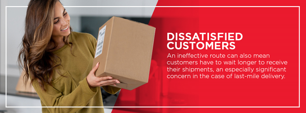 Ineffective routing could cause delayed shipments and unhappy customers